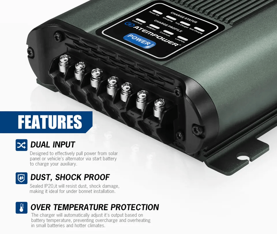 Atem power 20A dc-dc charger features